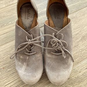 Sanita x Free People Theodora Leather Clog Studded Heel Size 40 in Gray